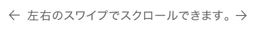 表の隠れている情報は指でスライドすることで表示されます