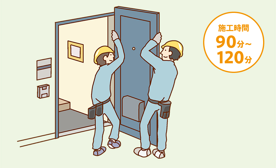 壁を壊さないかんたん施工でドアを交換