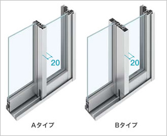 召合せかまちの見付け寸法は20㎜とスリム