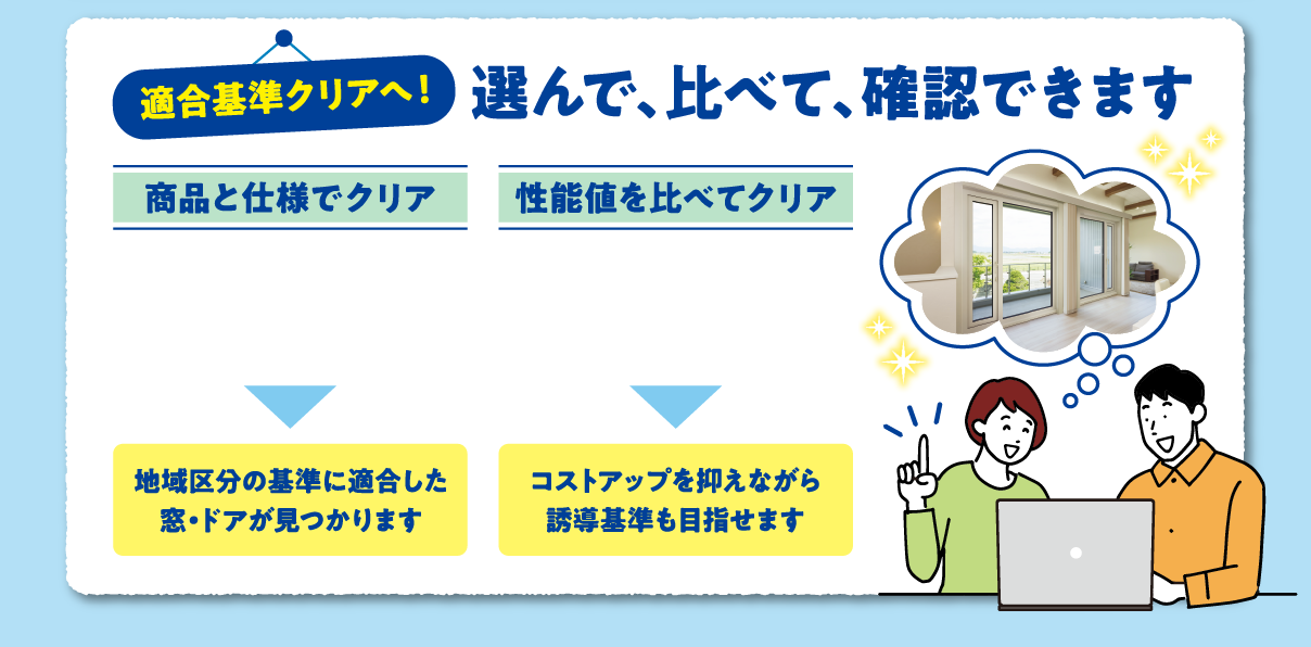 適合基準クリアへ！選んで、比べて、確認できます