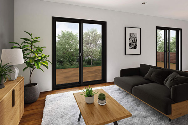 ウチリモ 引違い窓 2枚建 テラスタイプ（カラー：カームブラック）