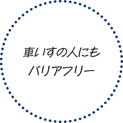 車いすの人にもバリアフリー