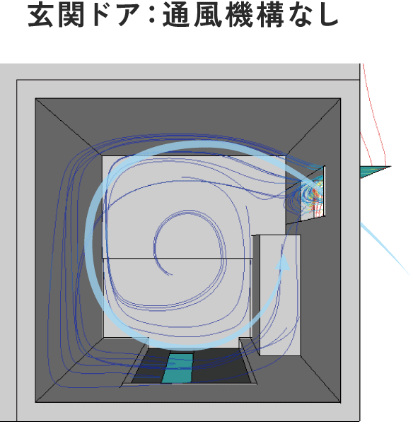 玄関ドア：通風機構なし