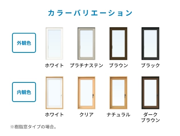 マドリモ断熱窓 カラーバリエーション