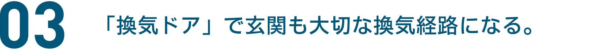 03 「換気ドア」で玄関も大切な換気経路になる。