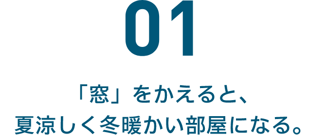 01 「窓」をかえると、夏涼しく冬暖かい部屋になる。