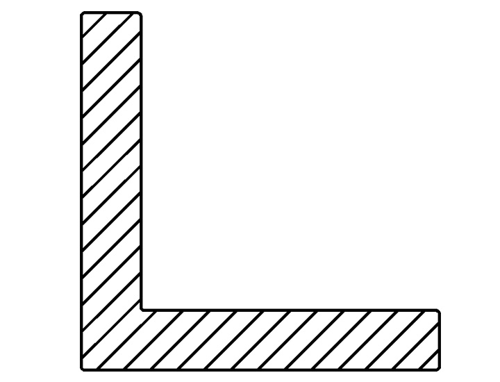 アルミ形材のソリッド（中実）形材 L字アングル（等辺）