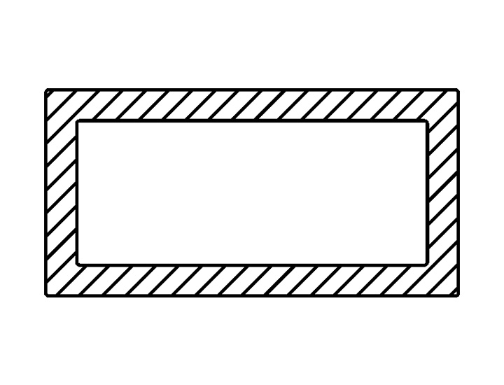 アルミ形材のホロー（中空）形材 角パイプ（長方形）