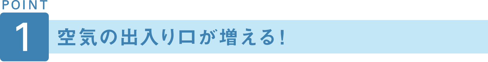 POINT1 空気の出入り口が増える！