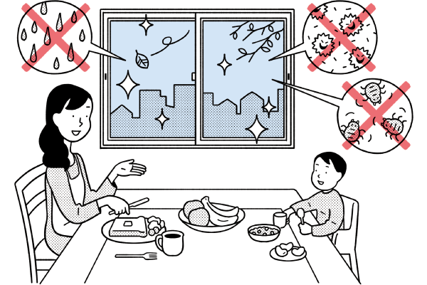 Before:窓からの冷気で部屋が寒い After:窓の冷えが抑えられて暖かい部屋に