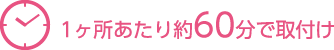 1ヶ所あたり約60分で取付け