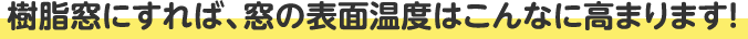 樹脂窓にすれば、窓の表面温度はこんなに高まります！