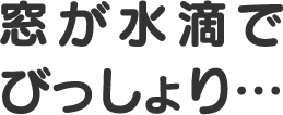 窓が水滴でびっしょり…