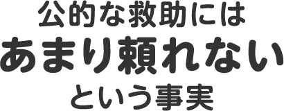 公的な救助にはあまり頼れないという事実