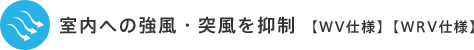 室内への強風・突風を抑制 【WV仕様】【WRV仕様】