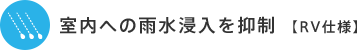 室内への雨水浸入を抑制 【RV仕様】