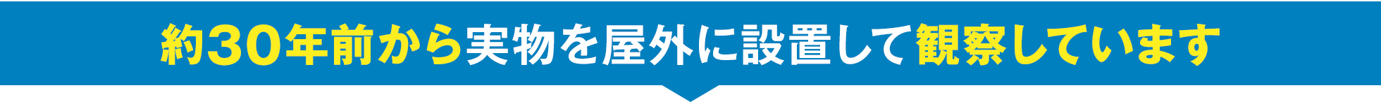 約30年前から実物を屋外に設置して観察しています