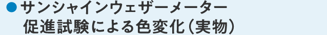 ●サンシャインウェザーメーター促進試験による色変化（実物）